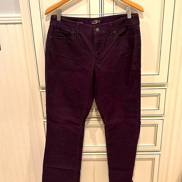 🔥🔥FIRE SALE🔥🔥 LOFT burgundy cords, size 8 curvy bootcut - Picture 1 of 5